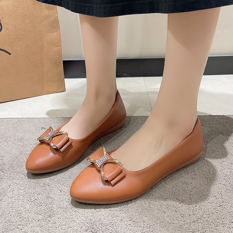 Pointed Toe Flat Shoes Trendy Korean Style Low-Cut Slip-On Soft Bottom Single-Layer Shoes Pumps Fairy Shoes - Image 4